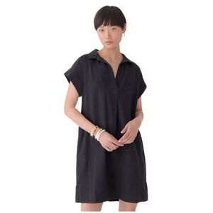 NWT J. Crew black cotton shirt dress